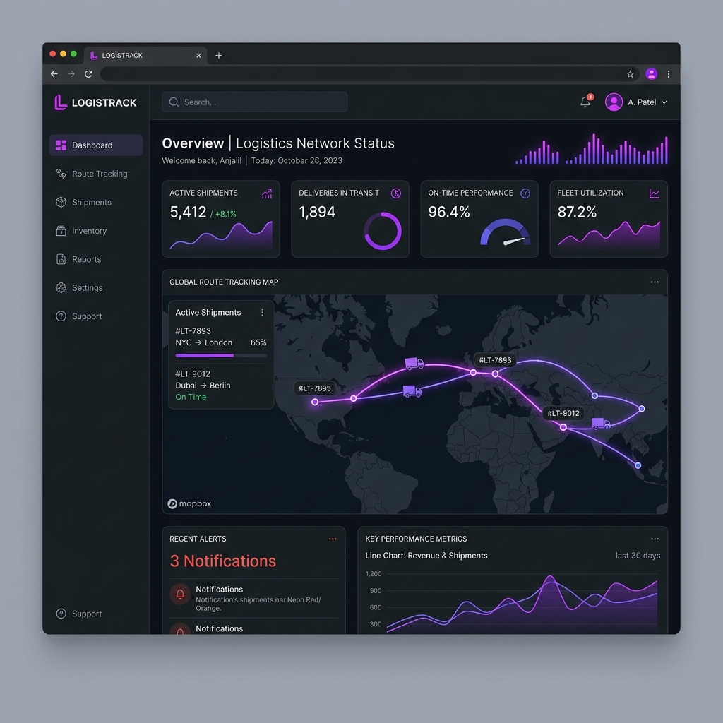 NovaCorp Logistics SaaS Dashboard